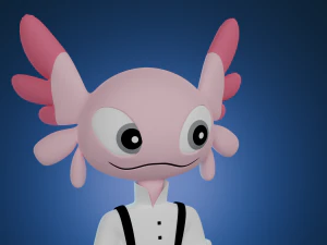 Cartoon character girl 3D Model