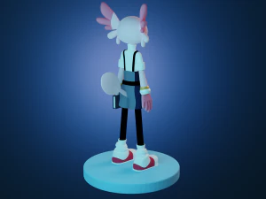 Cartoon character girl 3D Model