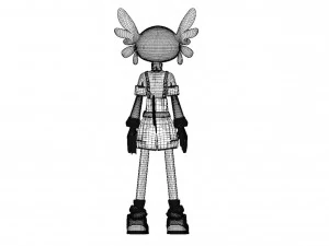 Cartoon character girl 3D Model
