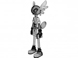 Cartoon character girl 3D Model