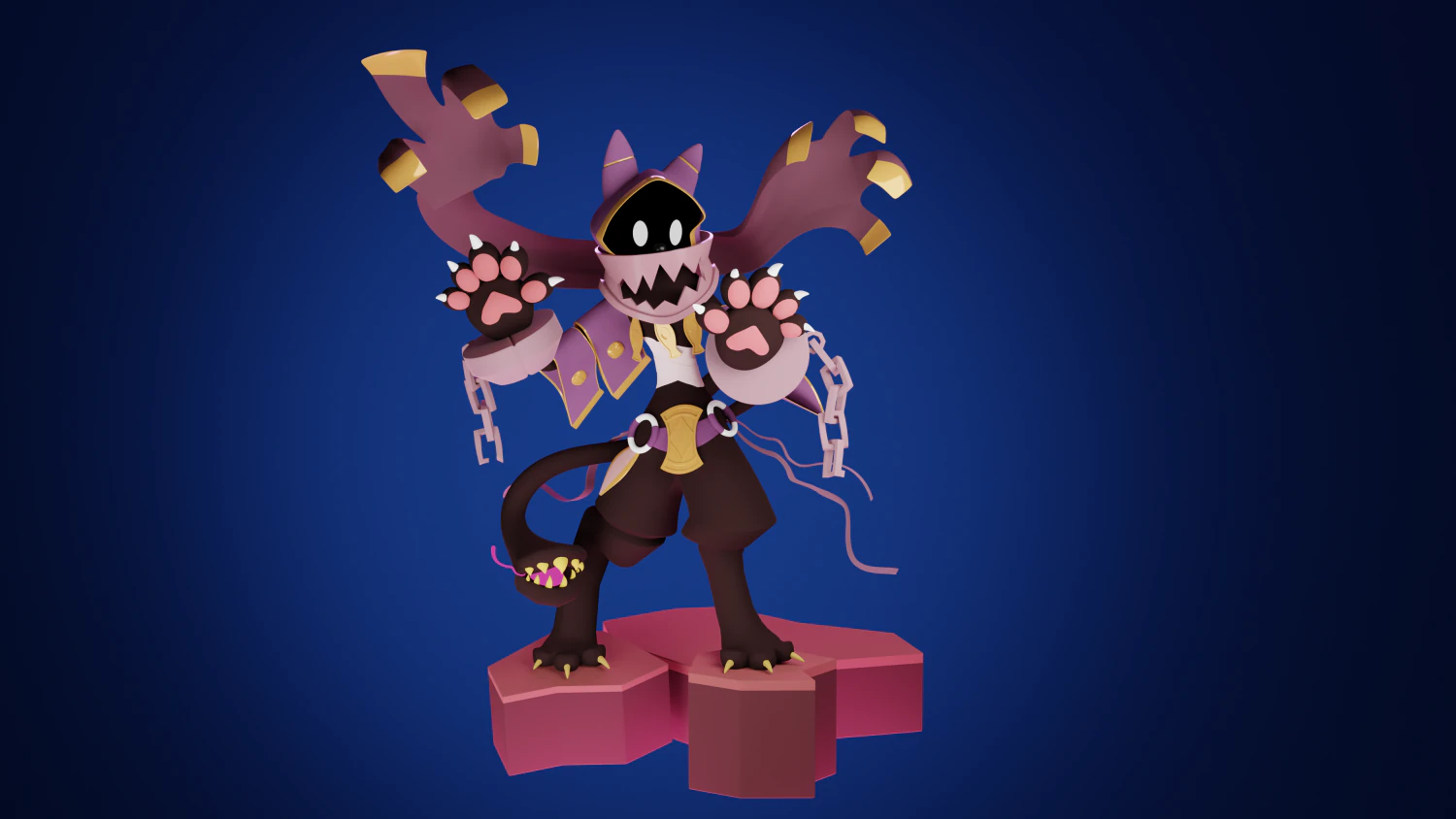 Gatto dell'anime Modello 3D .c4d .max .obj .3ds .fbx .stl .blend 