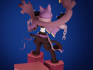 Gatto dell'anime Modello 3D