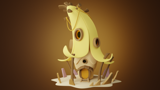 3D Stylized banana house 3Dモデル .c4d .max .obj .3ds .fbx .stl .blend 