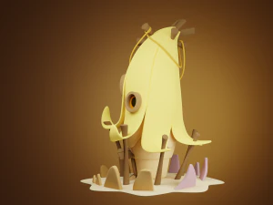 3D Stylized banana house 3D Model