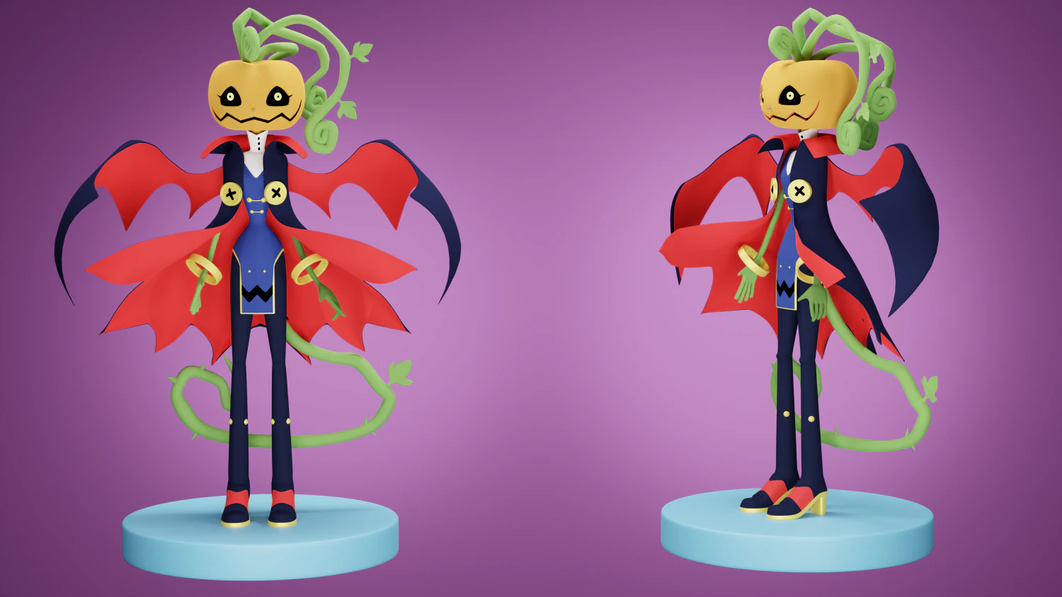Cartoon character pumpkin 3D Model .c4d .max .obj .3ds .fbx .stl .blend 