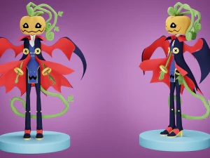 Zeichentrickfigur K&uuml;rbis 3D Modell