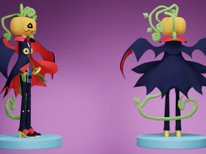 Cartoon character pumpkin 3D Model
