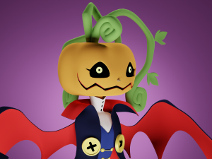 Cartoon character pumpkin Modelo 3D