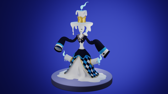 Character cartoon girl candle Modelo 3D .c4d .max .obj .3ds .fbx .stl .blend 