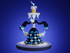 Character cartoon girl candle Modelo 3D
