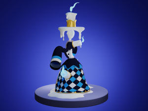 Character cartoon girl candle Modelo 3D