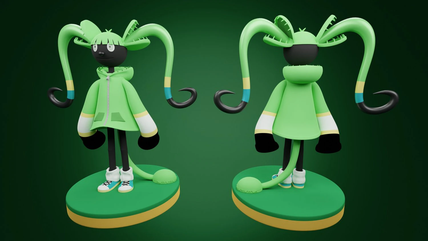 Cartoon character girl 3D Model .c4d .max .obj .3ds .fbx .stl .blend 