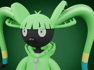 Cartoon character girl 3D Model