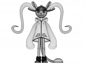 Cartoon character girl 3D Model