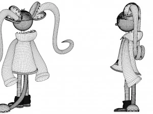 Cartoon character girl 3D Model
