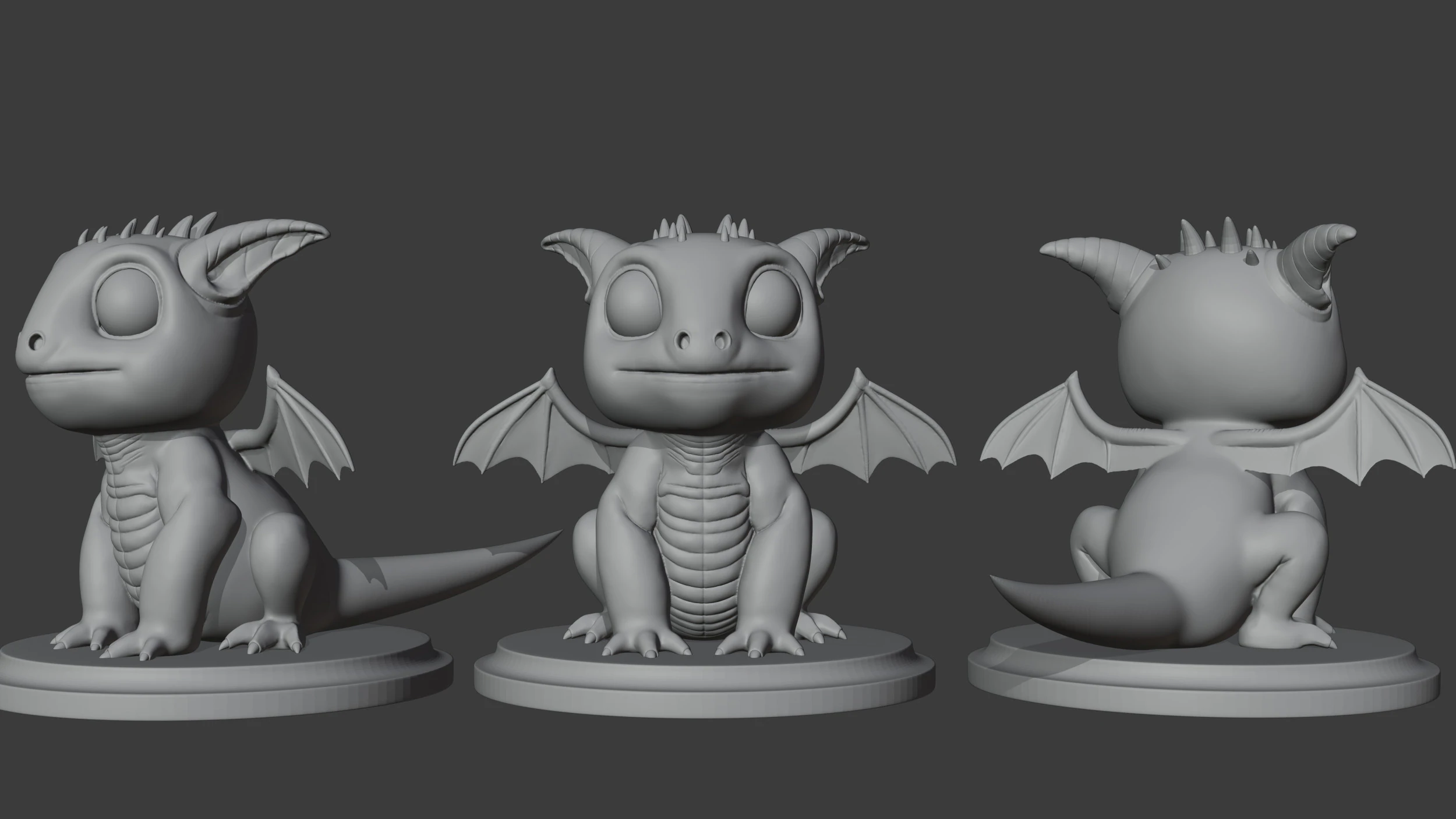 Stylized Dragon 3D Model .c4d .max .obj .3ds .fbx .stl .blend
