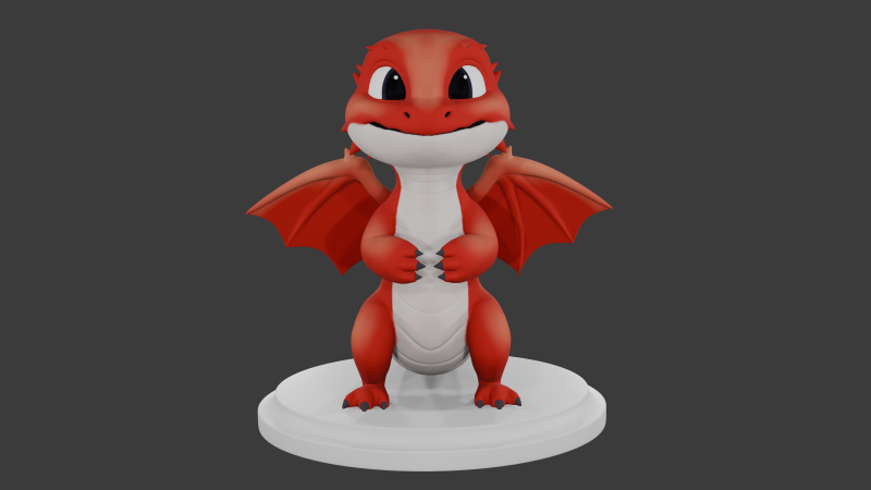 程式化的龙 3D 模型 .c4d .max .obj .3ds .fbx .stl .blend 