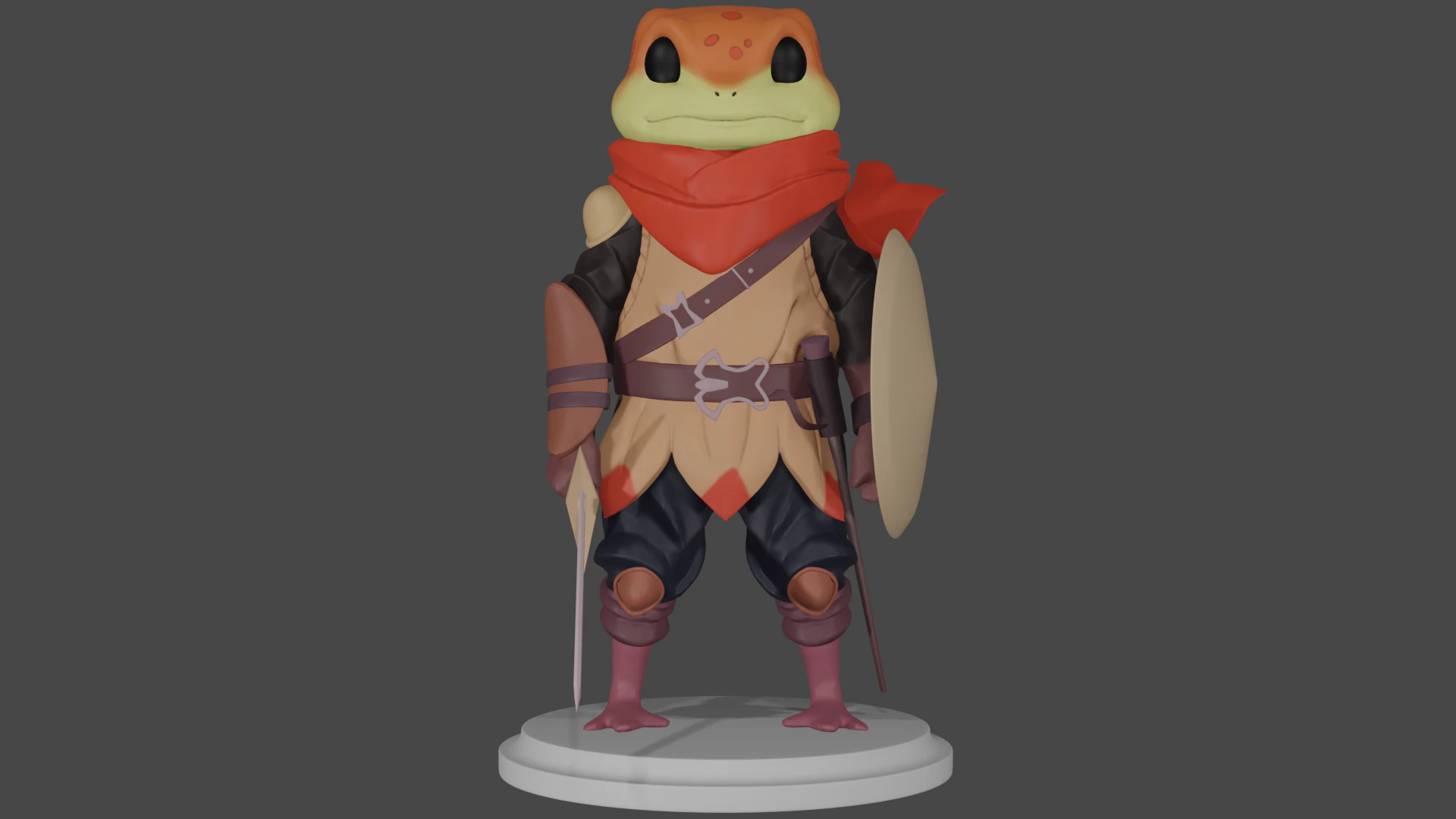 Stylized frog 3D Model .c4d .max .obj .3ds .fbx .stl .blend 