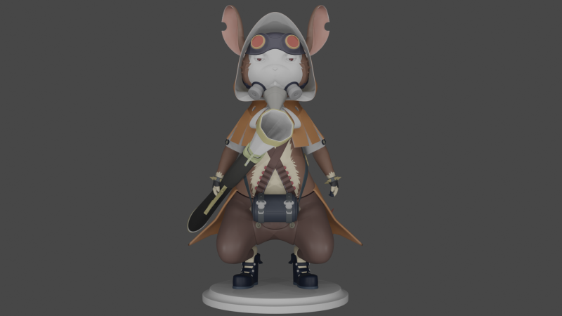 Stylized mouse Model 3D .c4d .max .obj .3ds .fbx .stl .blend 