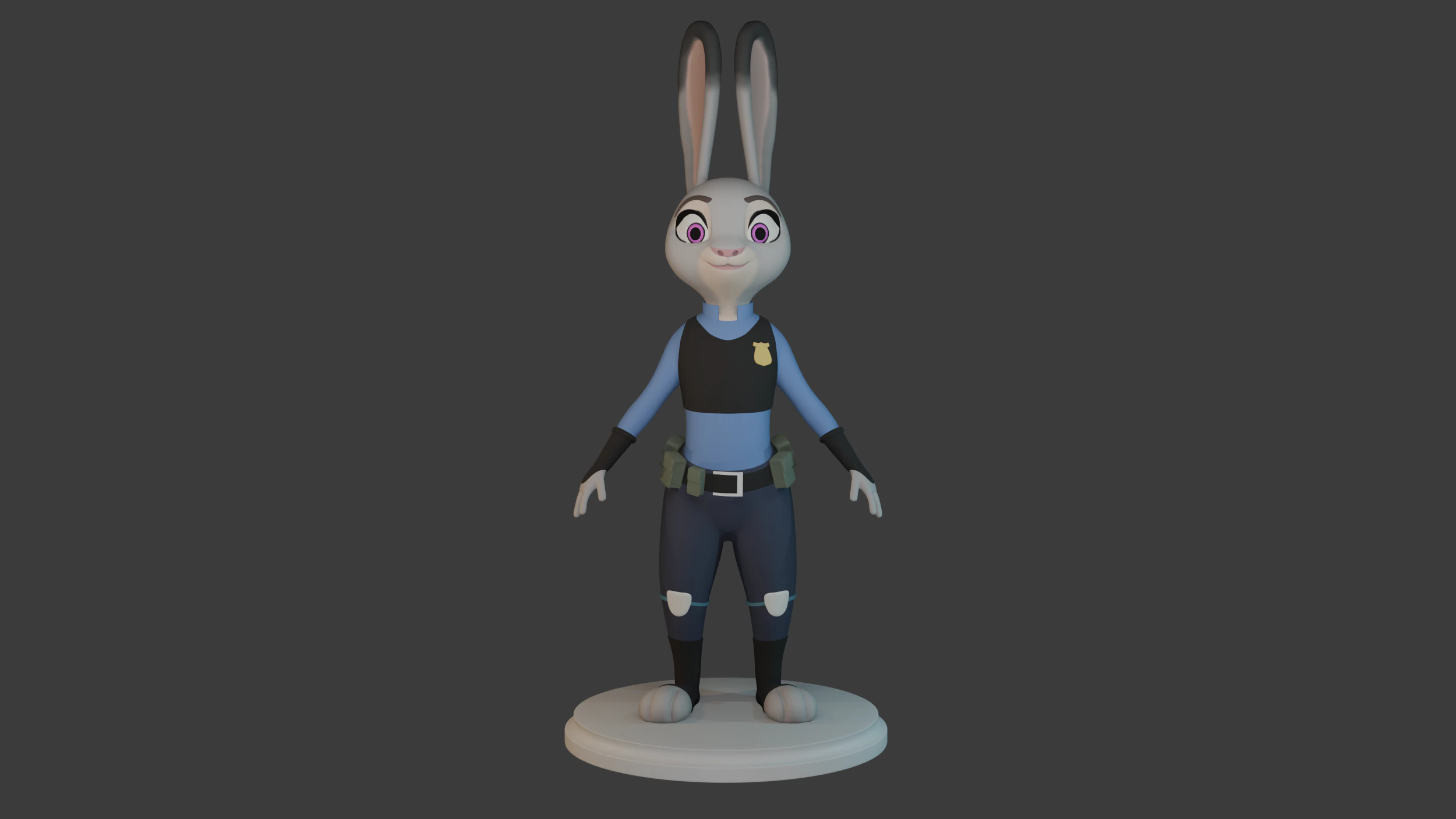 Judy Hopps 3D Model .c4d .max .obj .3ds .fbx .stl .blend 