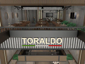 Modern Restaurant and Cafe Toraldo Interior Scene 3D Model