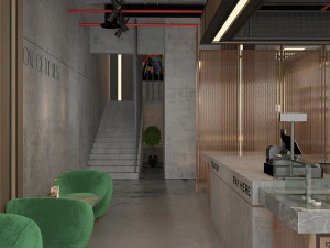 Modern Restaurant and Cafe Toraldo Interior Scene 3D Model