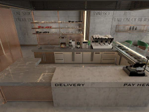 Modern Restaurant and Cafe Toraldo Interior Scene 3D Model