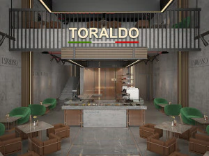 Modern Restaurant and Cafe Toraldo Interior Scene 3D Model