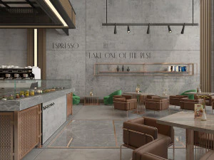 Modern Restaurant and Cafe Toraldo Interior Scene 3D Model