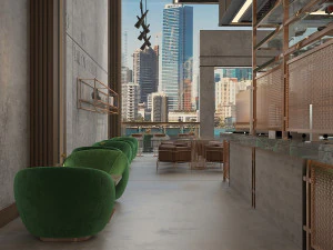 Modern Restaurant and Cafe Toraldo Interior Scene 3D Model