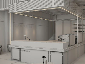 Modern Restaurant and Cafe Toraldo Interior Scene 3D Model