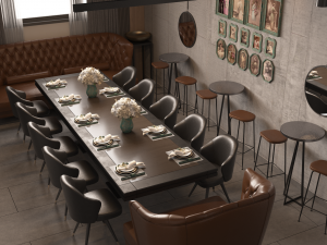 3D Reception Dining Interior design project 3D 모델