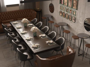 3D Reception Dining Interior design project 3D Model