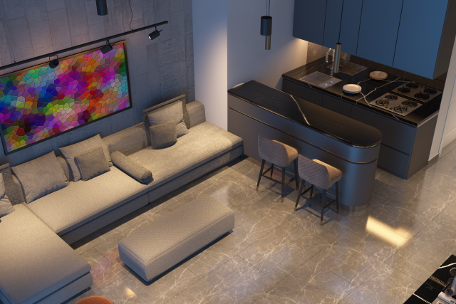 LIVING ROOM 3D Model .c4d .max .obj .3ds .fbx .stl .blend 