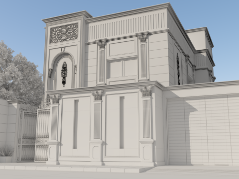 Villa Exterior Design 3D Model