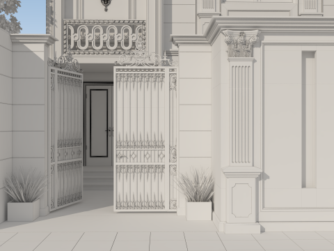 Villa Exterior Design 3D Model