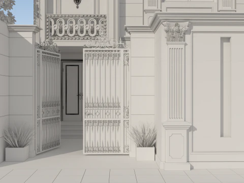 Villa Exterior Design 3D Model