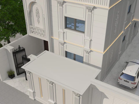 Villa Exterior Design 3D Model