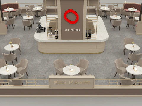 Coffee Shop Design Concept 3D Model