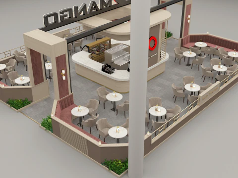 Coffee Shop Design Concept 3D Model