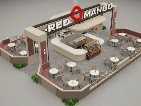 Coffee Shop Design Concept 3D Model