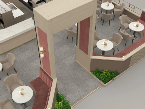 Coffee Shop Design Concept 3D Model
