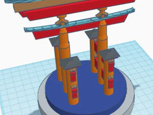 japanischer Shinto-Schrein 3D Druckmodell