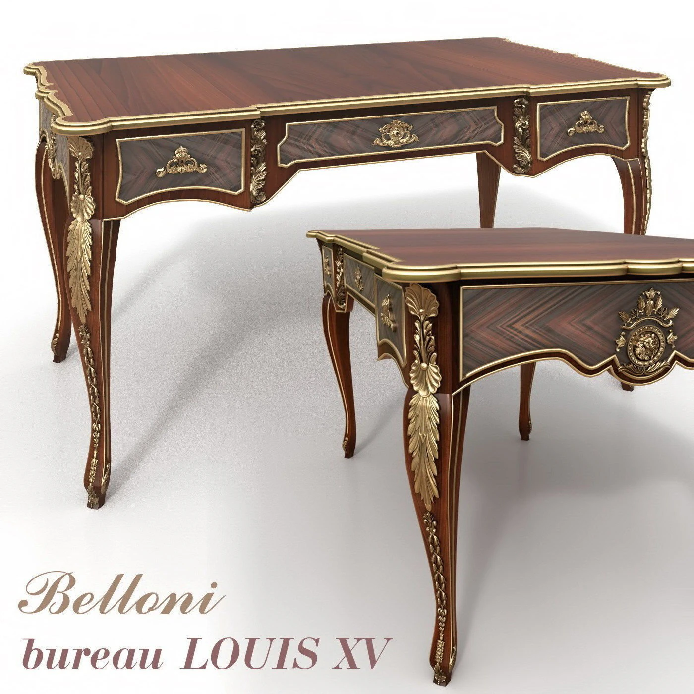 bureau louis xv 3D Model .c4d .max .obj .3ds .fbx .stl .blend 