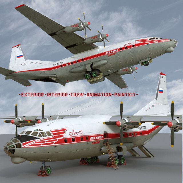 an-12b conversion Modèle 3D .c4d .max .obj .3ds .fbx .stl .blend 