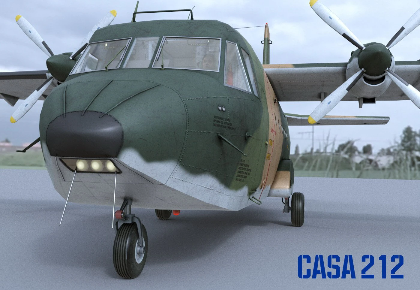 casa c-212-200 aviocar 3D Model .c4d .max .obj .3ds .fbx .stl .blend 
