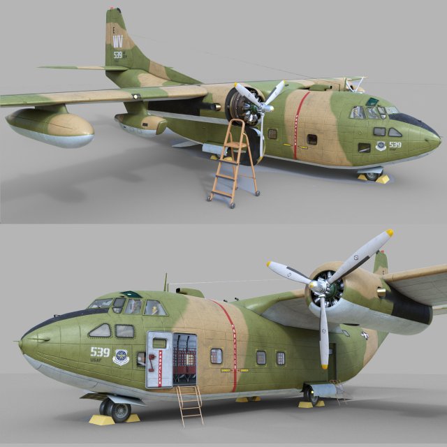 fairchild c-123 provider 3D 模型 .c4d .max .obj .3ds .fbx .stl .blend 
