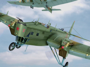 Tupolev TB-3 with 4 engines M17 3D Model