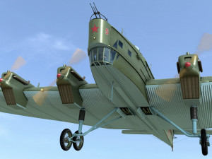 Tupolev TB-3 with 4 engines M17 3Dモデル