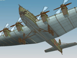 Tupolev TB-3 with 4 engines M17 3Dモデル